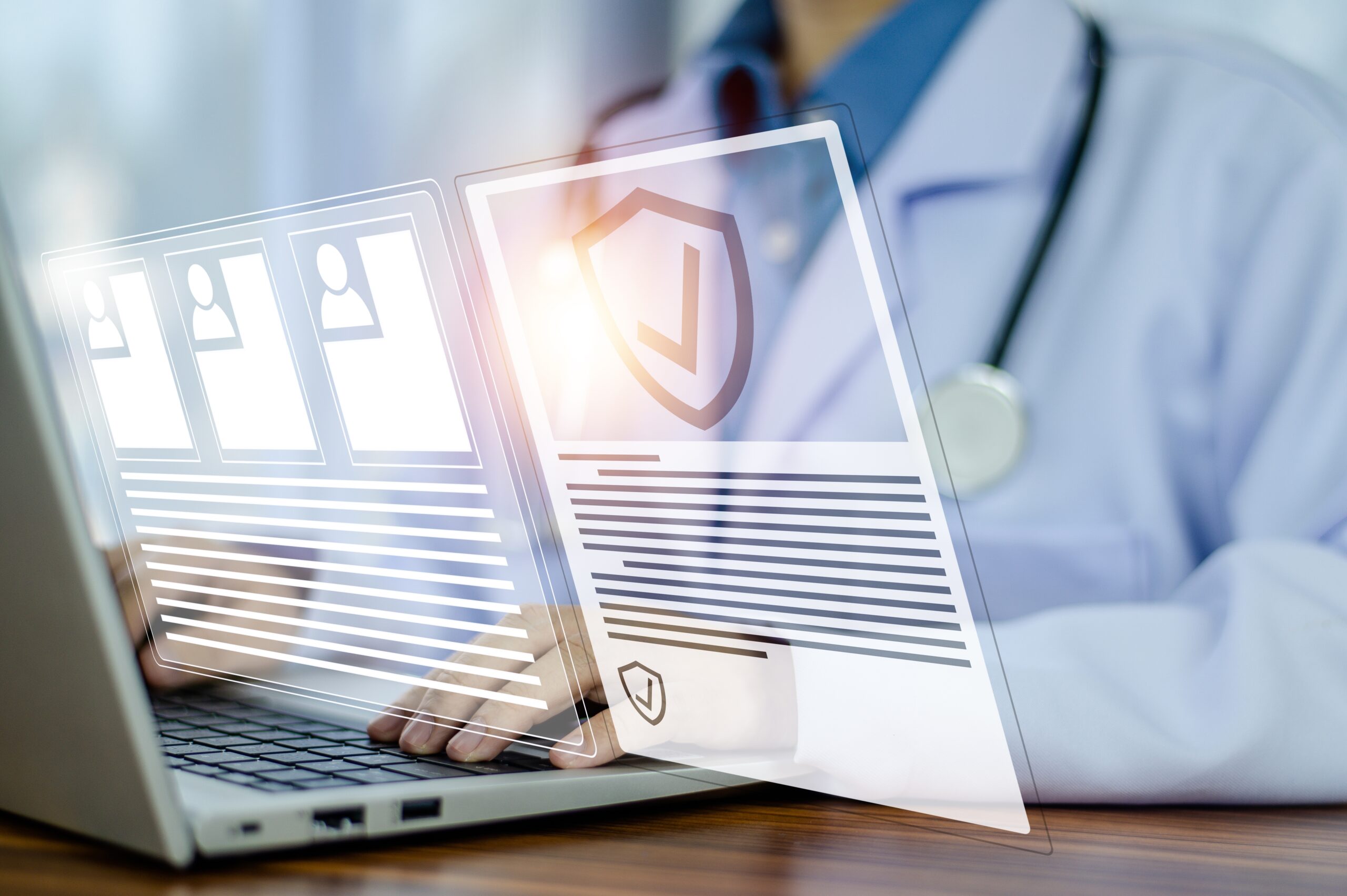 Doctor,Healthcare,Insurance,Concept.,Doctor,Use,Computer,Screen,Medical,Insurance